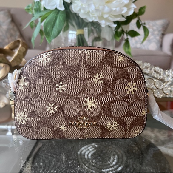 Coach Mini Serena Crossbody In Signature Canvas With Snowflake Print CE699 - Picture 4 of 11